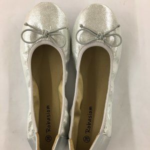 Women's Silver Ballet Flats